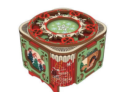 圣诞八音盒木质拼装模型音乐盒表白