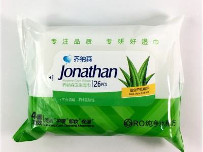 乔纳森芦荟卫生湿巾26片装 清洁保湿