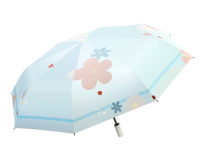 全自动浪漫花语雨伞折叠批发晴雨两