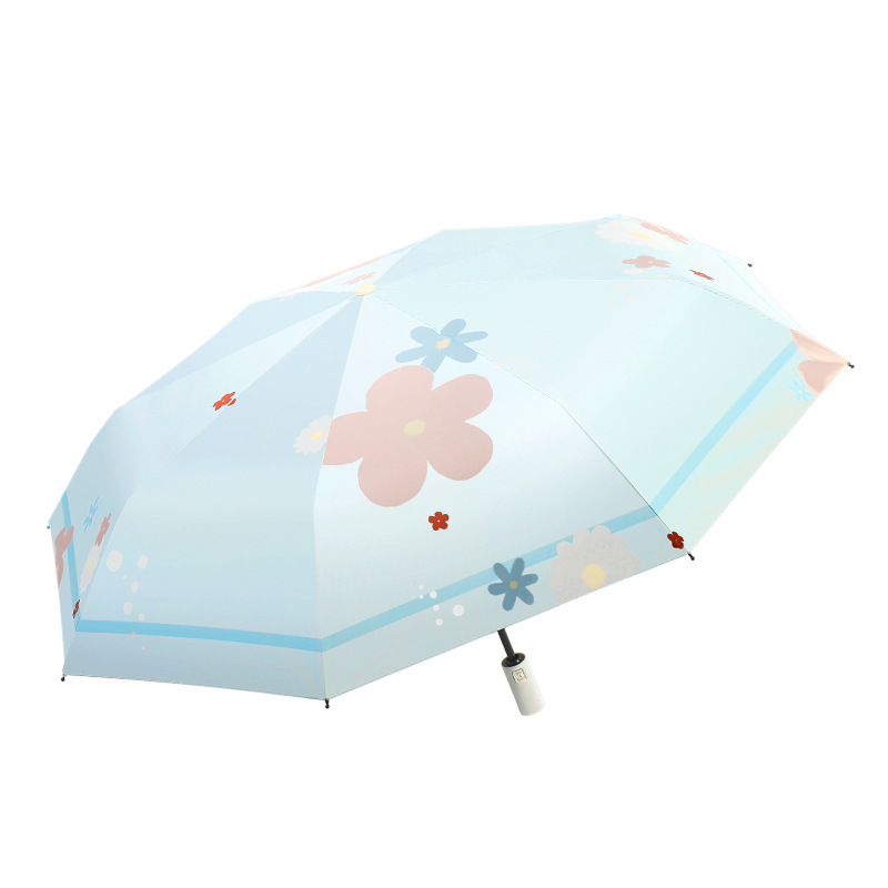 全自动浪漫花语雨伞折叠批发晴雨两用伞太阳伞防晒防紫外线遮阳伞