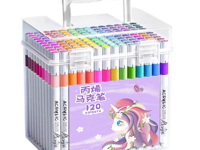 丙烯马克笔可水洗不透色可叠色防水
