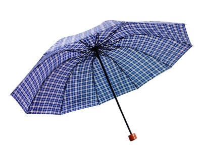 三折8骨加大情侣格子雨伞 折叠双人