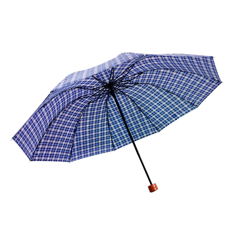 三折8骨加大情侣格子雨伞 折叠双人男女晴雨伞厂家批发一件代发