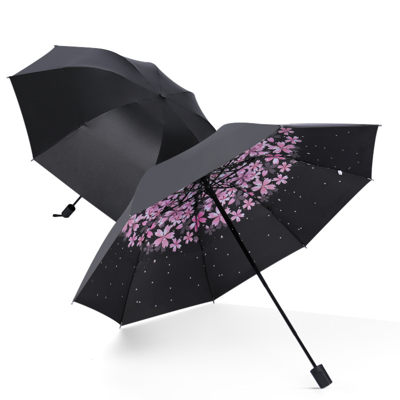 户外自动太阳伞晴雨两用遮阳伞三折防晒伞折叠广告雨伞大量批发伞