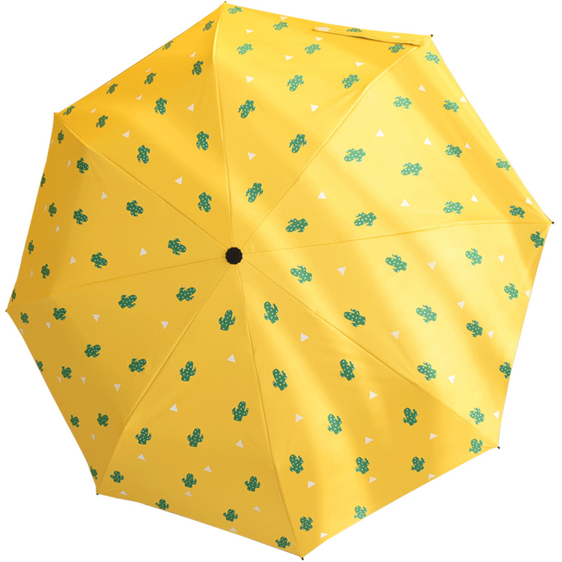 清仓批发清新折叠雨伞防晒防紫外线晴雨两用黑胶太阳伞遮阳伞广告