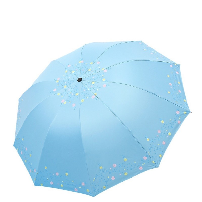 批发五折伞加大防晒太阳伞女黑胶晴雨两用遮阳伞迷你便携小清新伞
