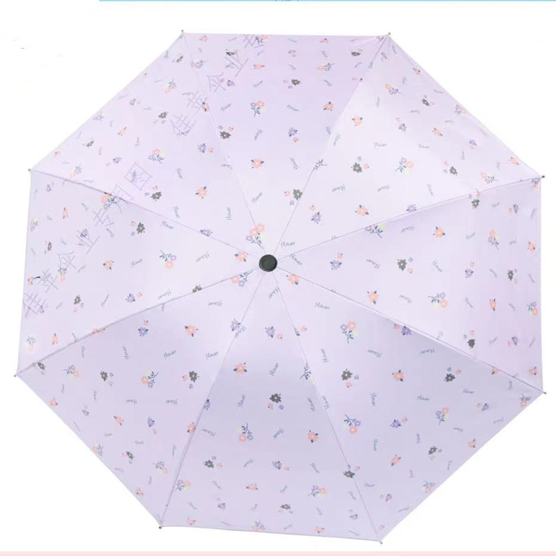佳苹伞 包邮 小碎花遮阳伞黑胶晴雨两用太阳伞防晒防紫外线遮阳伞