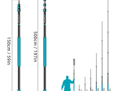 EXTENTOOL铝合金伸缩杆5米清洁延长