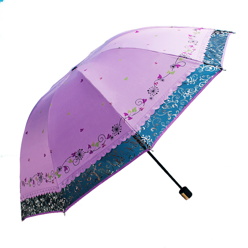 晴雨伞 折叠晴雨两用太阳伞蕾丝防紫外线轻便 遮阳防雨伞批发女士