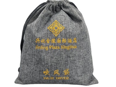 厂家供应仿麻束口袋 大号麻布吹风袋