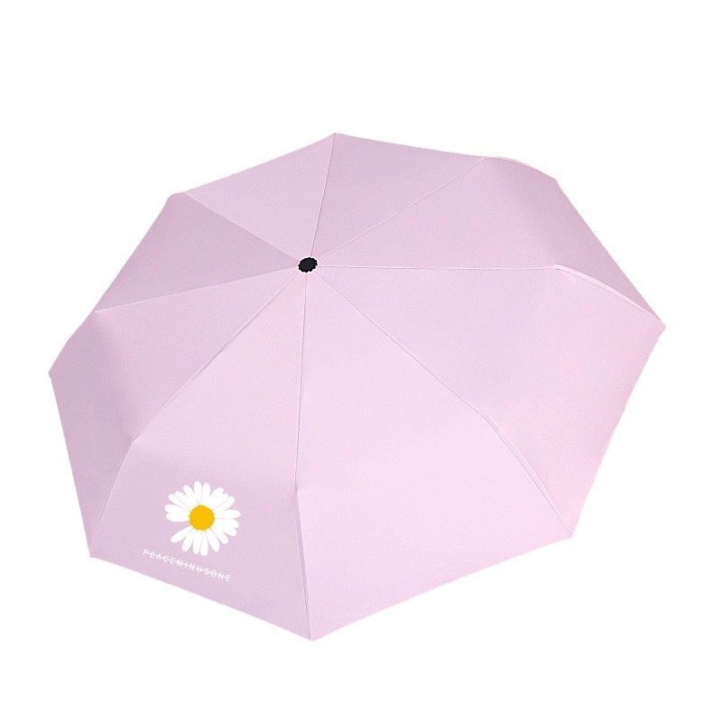 小清新雨伞防晒遮阳伞晴雨两用伞防紫外线手动黑胶便携折叠三折伞