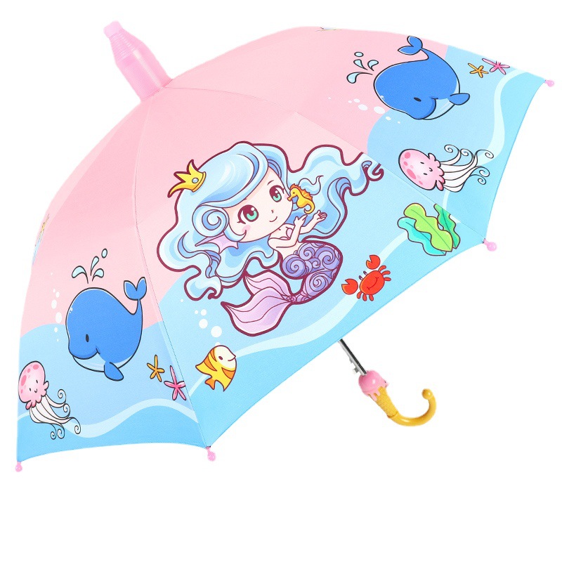 安全大号晴雨两用长柄儿童雨伞自动批发卡通小学生幼儿园印刷logo