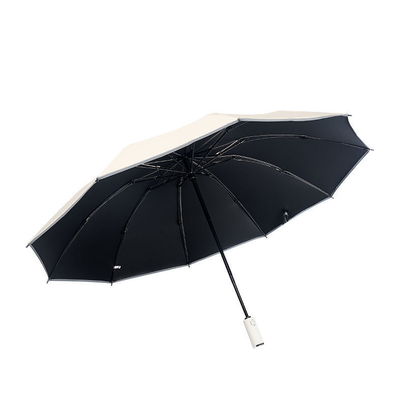 10骨反向自动伞反光条加大防风三折商务晴雨伞车载双人广告太阳伞