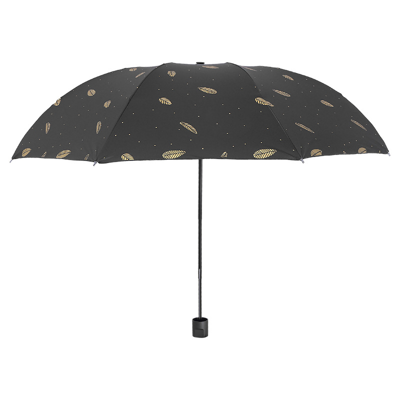 羽毛雨伞黑胶伞公主遮阳伞女小清新简约防紫外线晴雨伞折叠广告伞