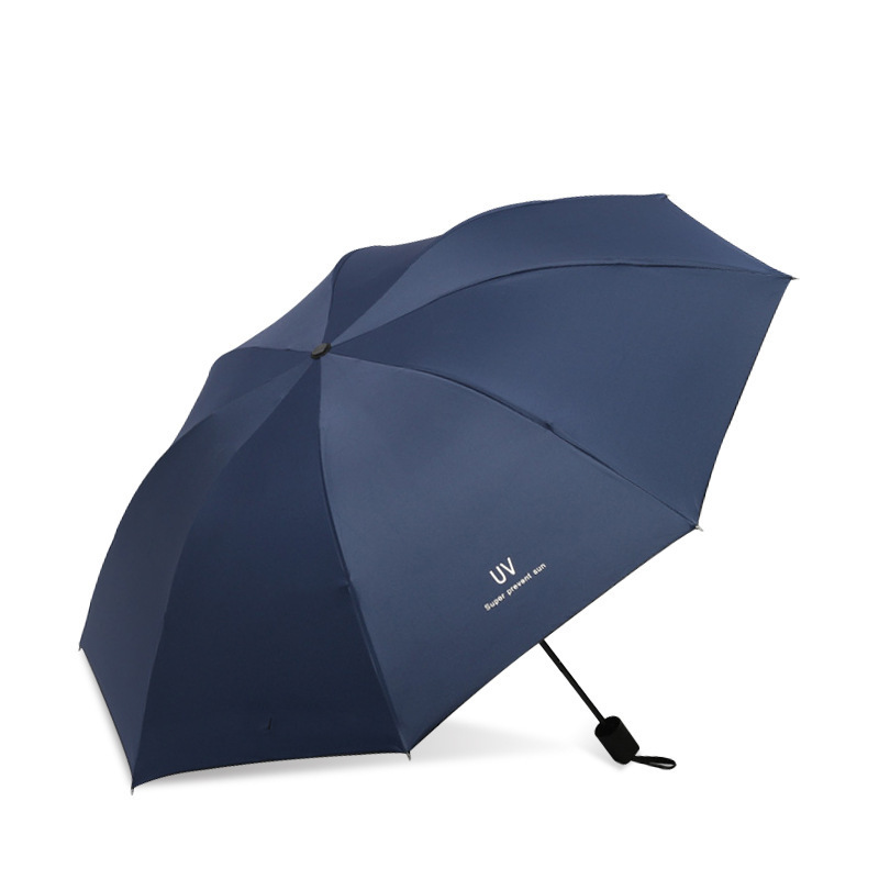 韩国少女三折叠加厚黑胶防晒遮阳森系太阳伞UV加粗 雨伞批发价