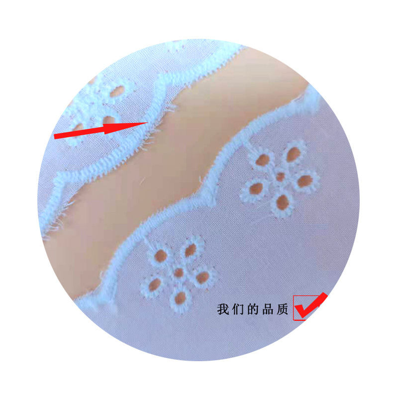 现货批发棉布刺绣花边多色棉布大五孔4cm打孔镂空蕾丝diy服装辅料
