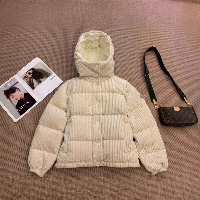 高版本法蒙家丝绒面料长袖连帽羽绒服加厚保暖拉链面包服拼色设计