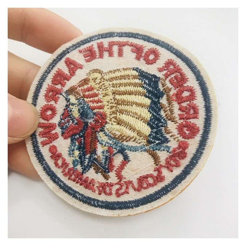 萧山琦秀厂家现货绣花章仔印第安人头布贴服装辅料装饰贴绣花标