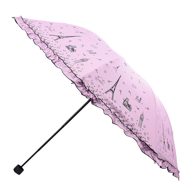小清新雨伞女晴雨两用黑胶太阳伞女夏防晒防紫外线遮阳伞防晒伞