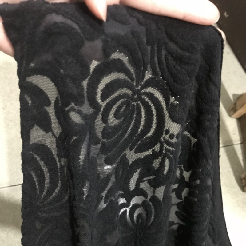 服装面料厂家直销可以定制蕾丝网纱短绒手感柔软