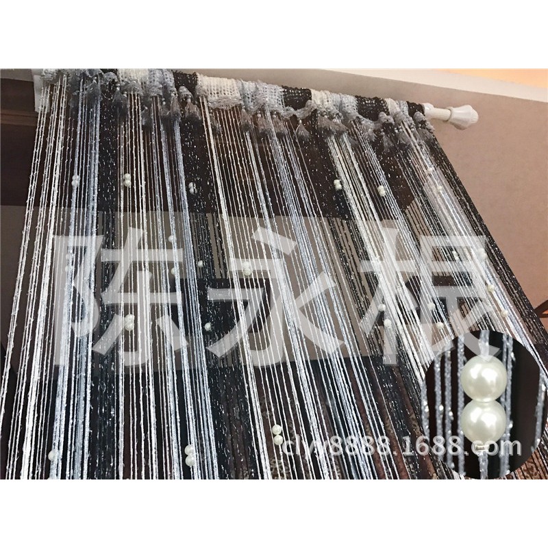 扁银丝珍珠线帘 风水帘珠子窗帘 门帘加密成品隔断玄关家饰