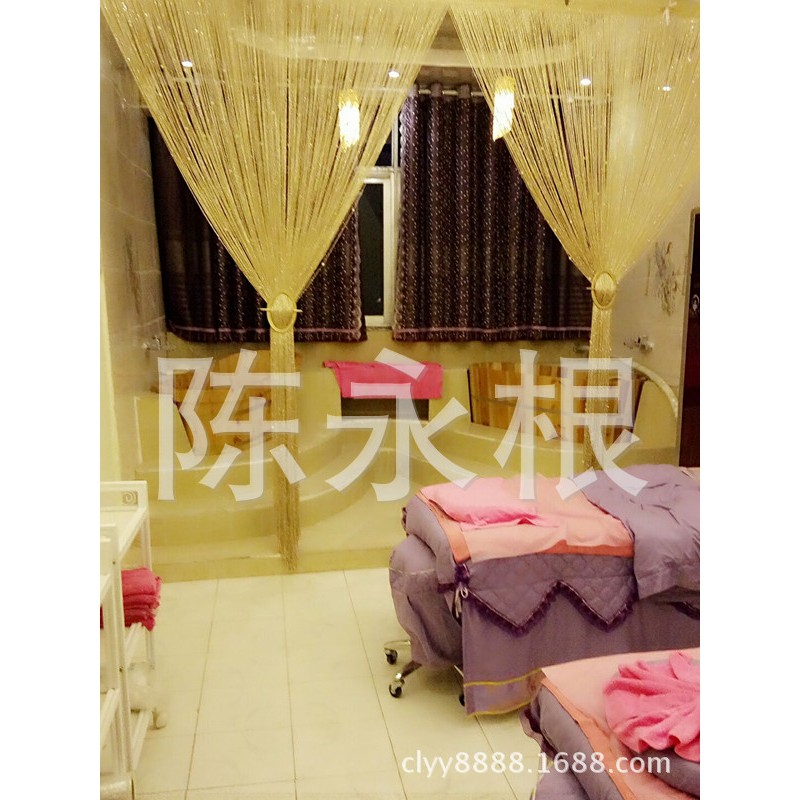 银丝线帘加珠帘门帘玄关装饰豪华隔断水晶珠加密静音珠帘