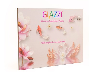 新款GLAZZI99色眼影珠光哑光金葱粉
