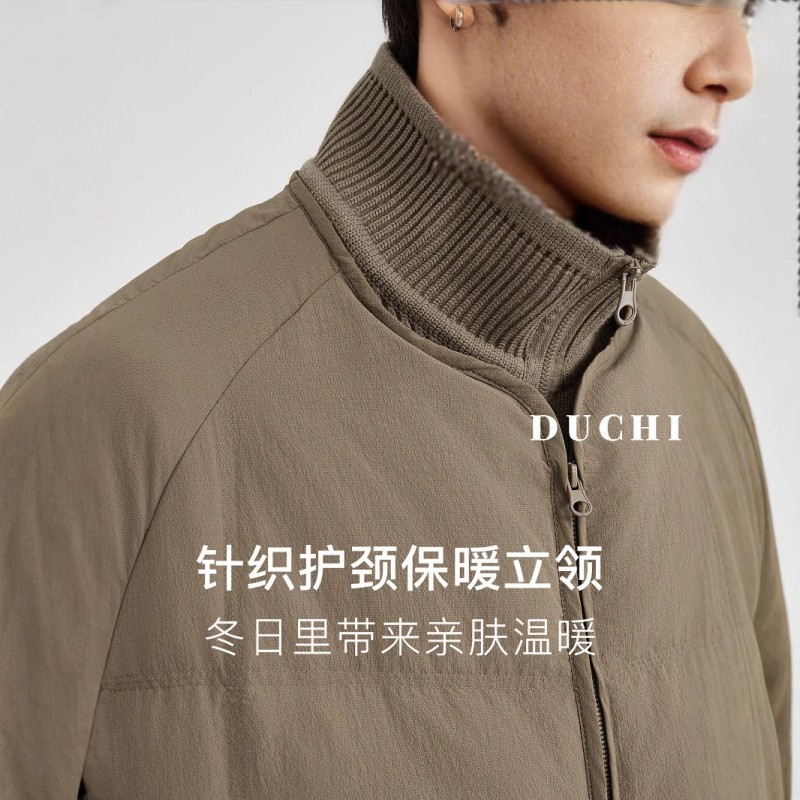 正品假两件针织立领羽绒服男冬季加厚24新款美式保暖休闲短款外套