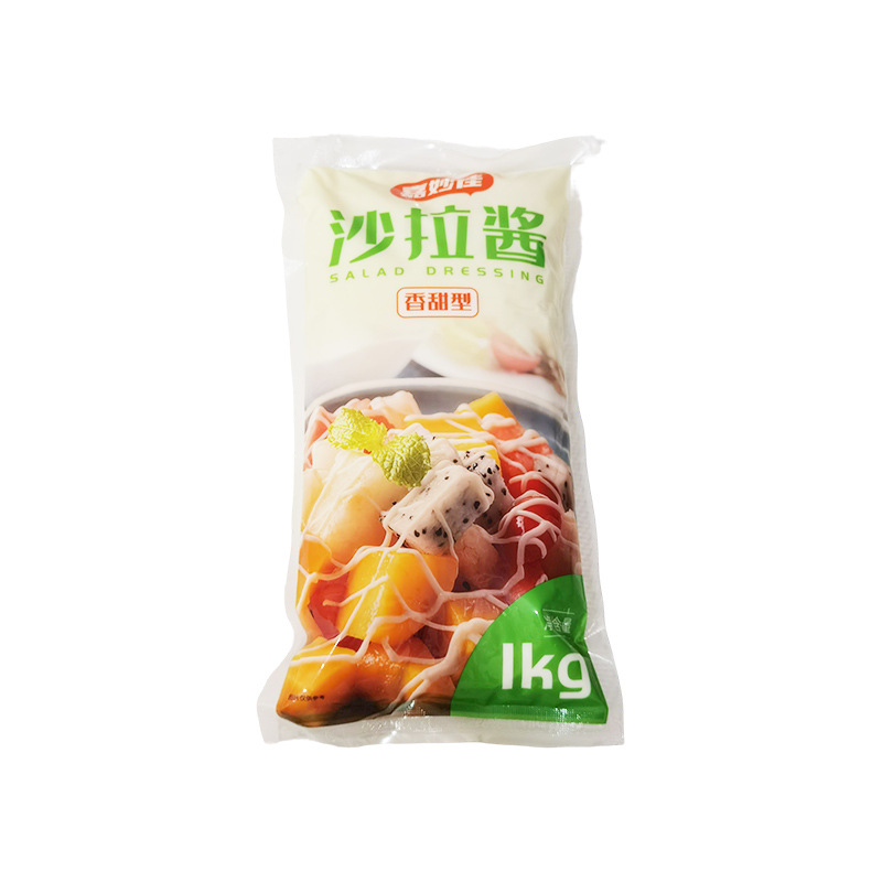 供应香甜型沙拉酱商用1kg/袋香甜口味寿司水果蔬菜沙拉量调味酱