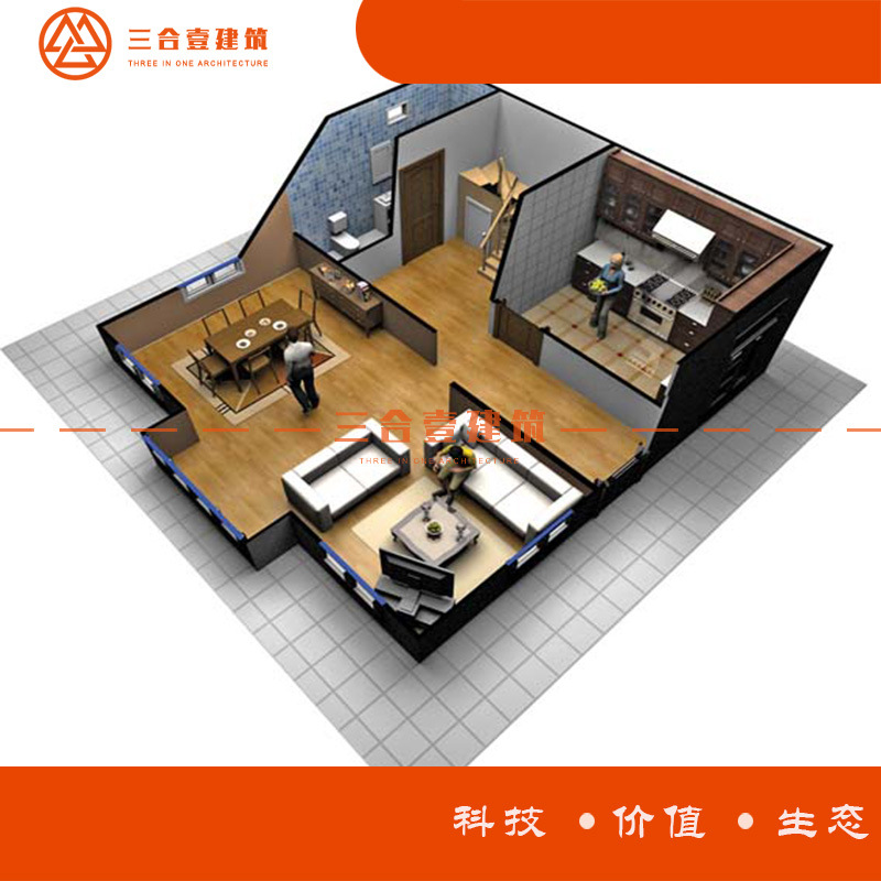 轻钢别墅 模块化建筑 A级防火岩棉板 保温隔热 防风抗震 轻钢别墅