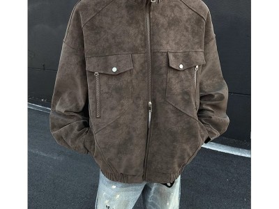 跨境外贸爆款PU皮衣男士皮夹克复古