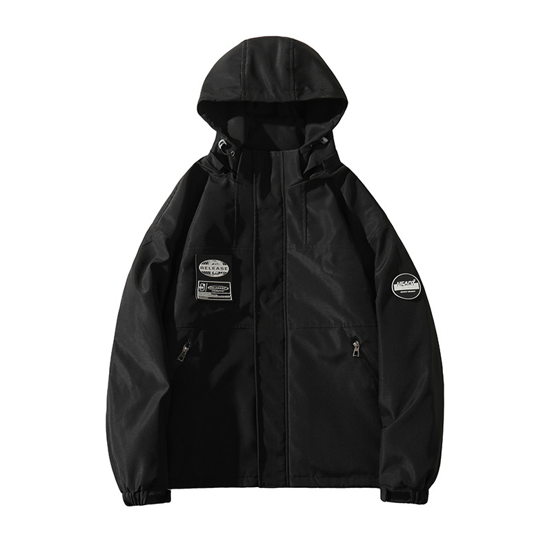 连帽大码男女同款防风防水保暖加棉加厚登山滑雪服保暖棉衣外套