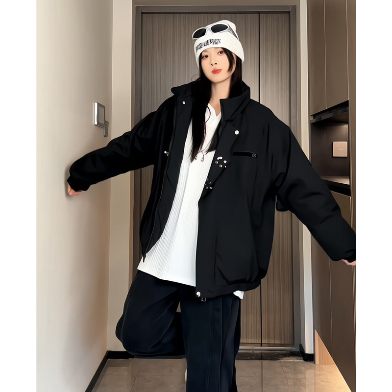冬季新款加棉加厚保暖棉衣外套男女同款情侣时尚棉服大码棉袄批发