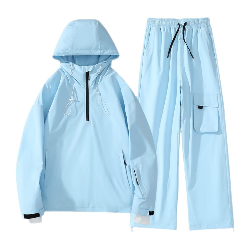 冬新防风防水俩件套装滑雪服套装情侣款登山服保暖外套