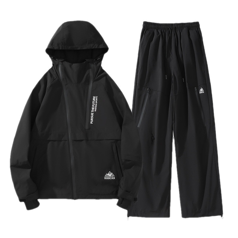 冬新户外防水滑雪服套装男女同款休闲俩件套登山服外套