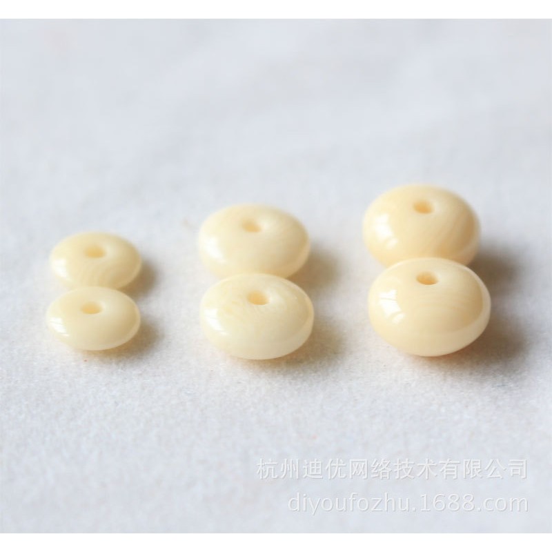 白色仿象牙隔片隔珠垫片金刚星月菩提子佛珠手链配件散珠树脂
