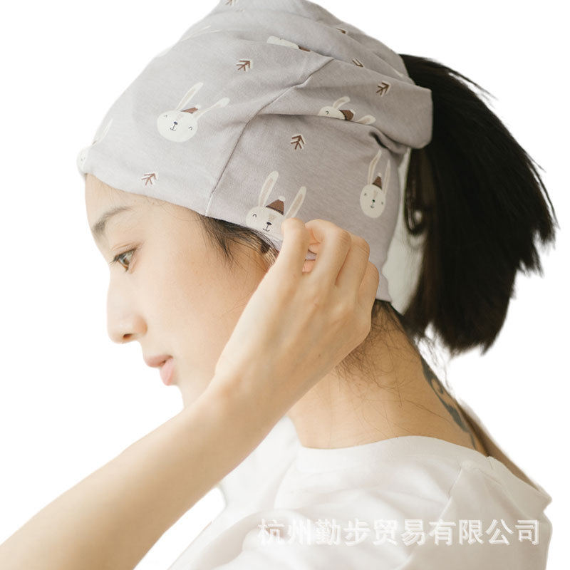 月子帽春夏季 产后防风包头睡眠头巾 夏季薄款透气产妇坐月子发带