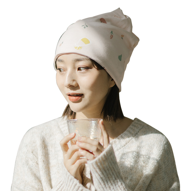 月子帽产后春夏薄款 可爱防风帽时尚韩版女保暖头巾夏款防孕妇帽
