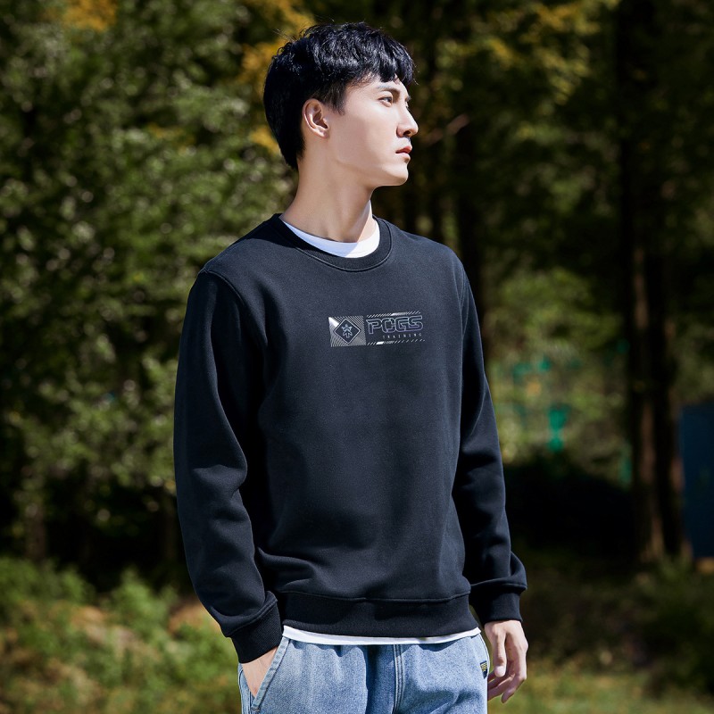 拓路者潮牌渐变印花春秋款男式圆领休闲舒适柔软上衣棉长袖卫衣