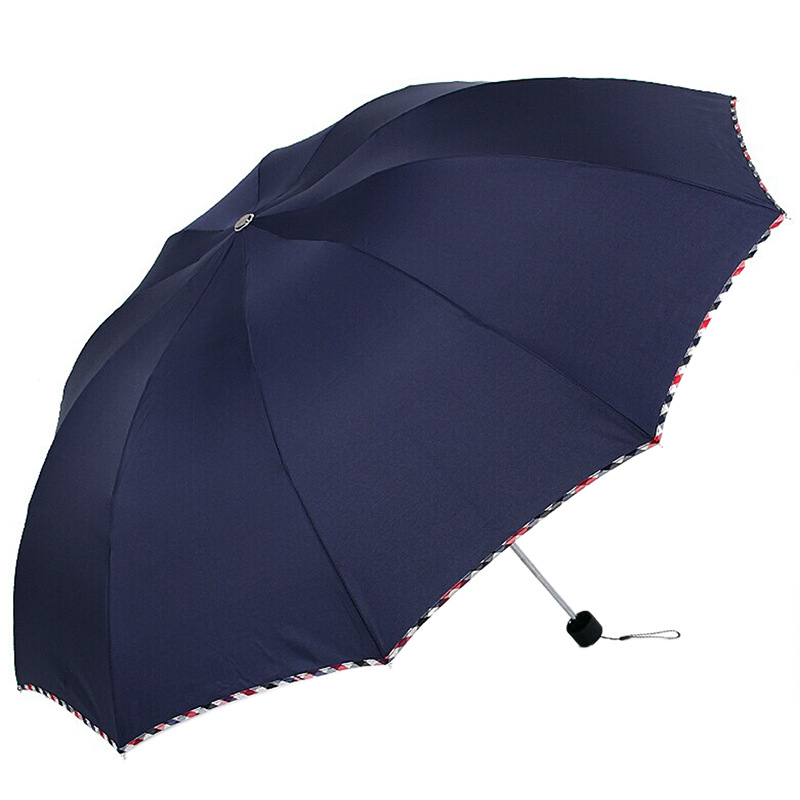 双人商务雨伞折叠黑胶三折太阳伞防紫外线晴雨两用广告伞定制logo