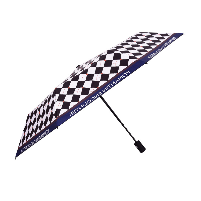 自动雨伞折叠伞高级感黑胶防紫外线女遮阳防晒晴雨伞数码图案定制