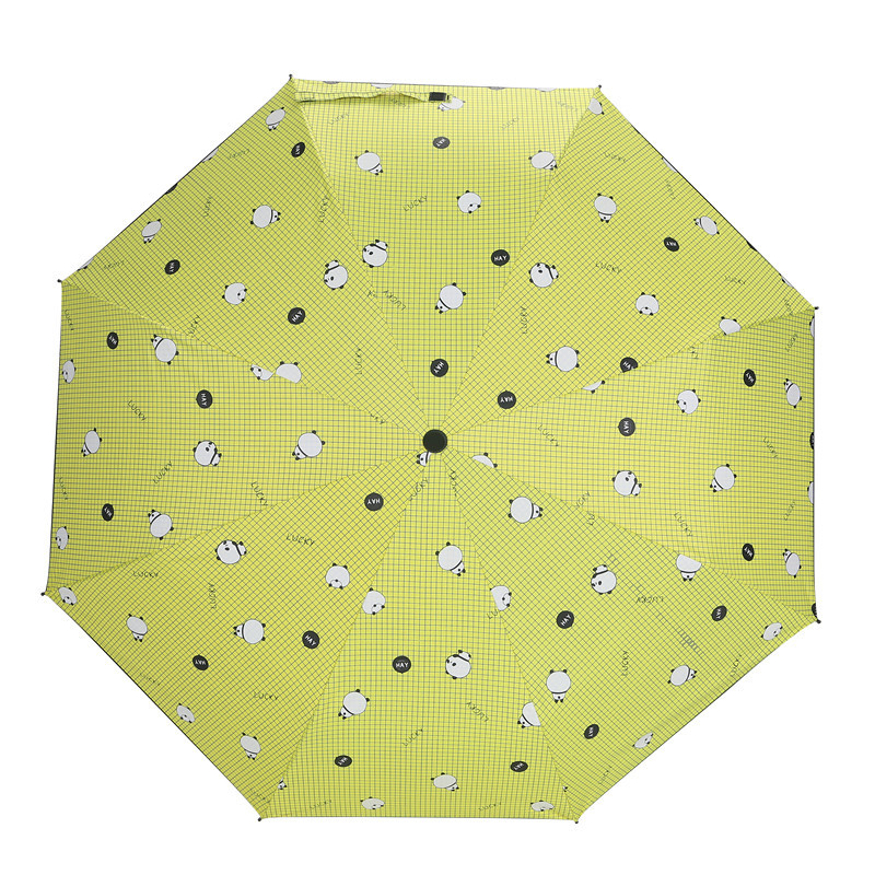 新品小清新三折手动黑胶防晒雨伞厂家批发晴雨两用遮阳伞太阳伞