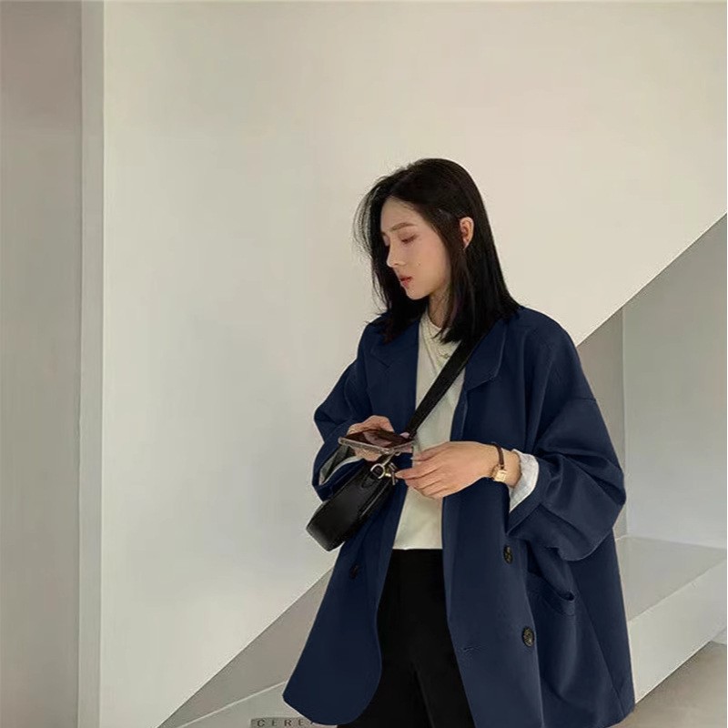 高级感咖色西装外套女2025年春秋新款休闲网红炸街宽松小个子西服