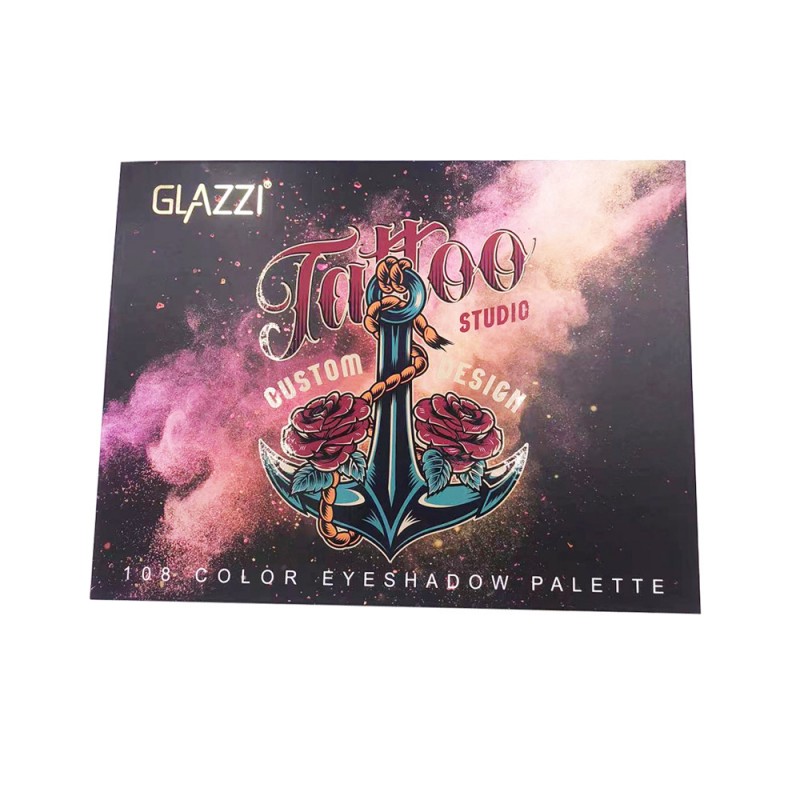 新款GLAZZI108色眼影盘珠光哑光不飞粉易上色亚马逊彩妆