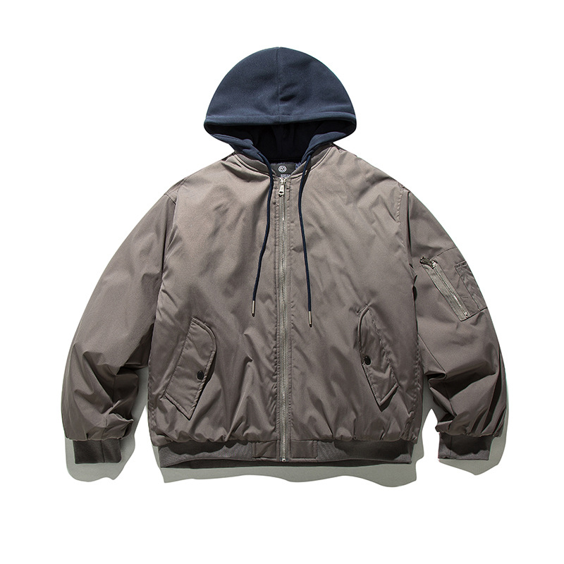 森波服饰2024年冬季日系连帽工装宽松棉服飞行夹克保暖外套-N99