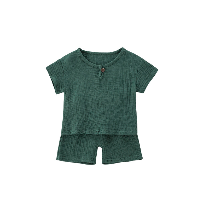 夏季薄款儿童纯棉睡衣空调服宝宝春秋短袖家居服套装男女童休闲棉