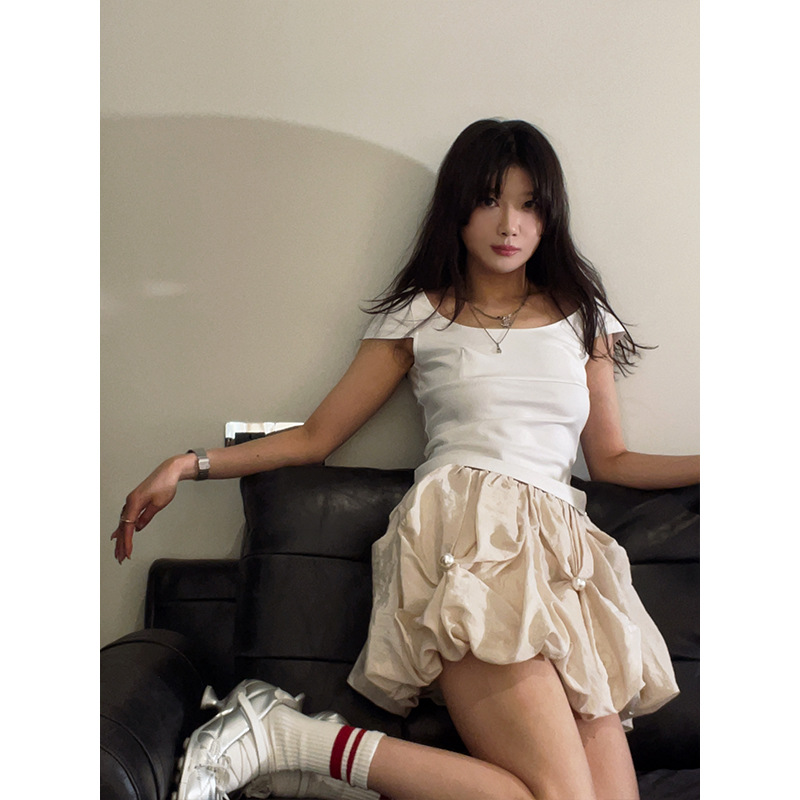 设计师女装 基础又辣味十足的复古领短袖小T恤