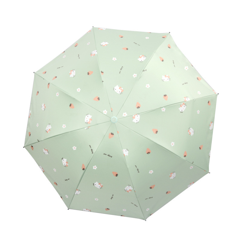 佳苹伞 包邮 雨伞批发猫咪黑胶晴雨两用太阳伞防晒防紫外线遮阳伞