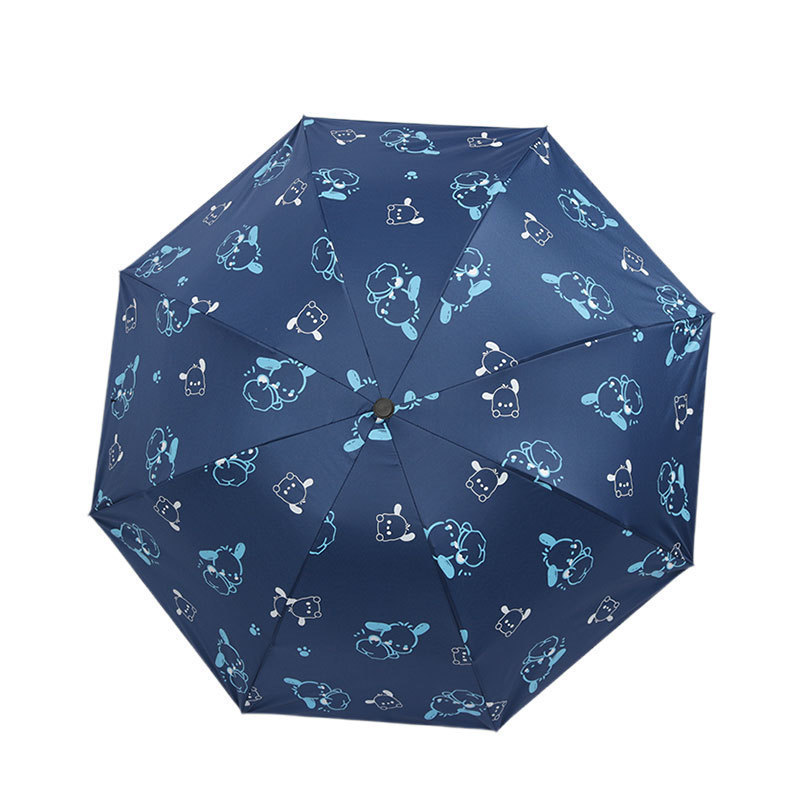 晴雨伞 包邮 卡通帕恰狗学生折叠防紫外线防晒晴雨两用黑胶太阳伞