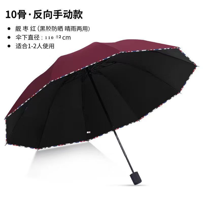 超大雨伞大号男女三人双人晴雨两用伞加固加厚防紫外线折叠遮阳伞